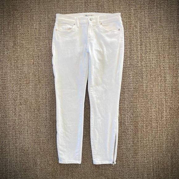 Madewell Skinny Skinny Crop Zip Jeans in Pure White - 28 - Picture 3 of 10